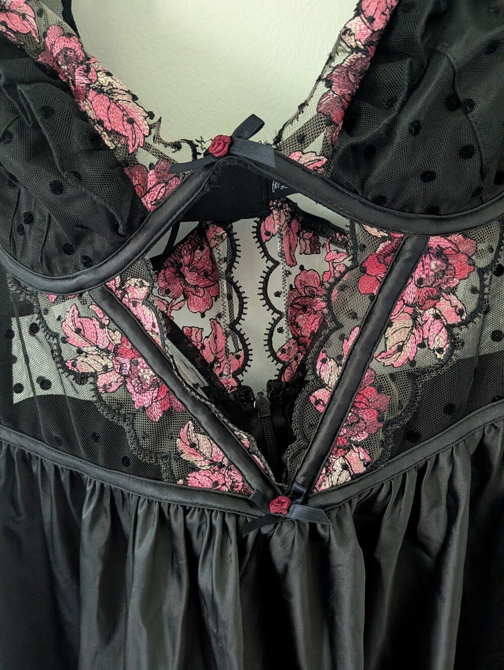 For Love and Lemons Juliet Puff Sleeve Black Lace Dress - Picture 7 of 12